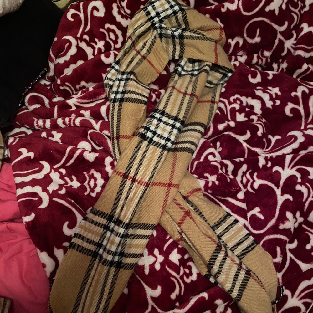 Tan plaid scarf